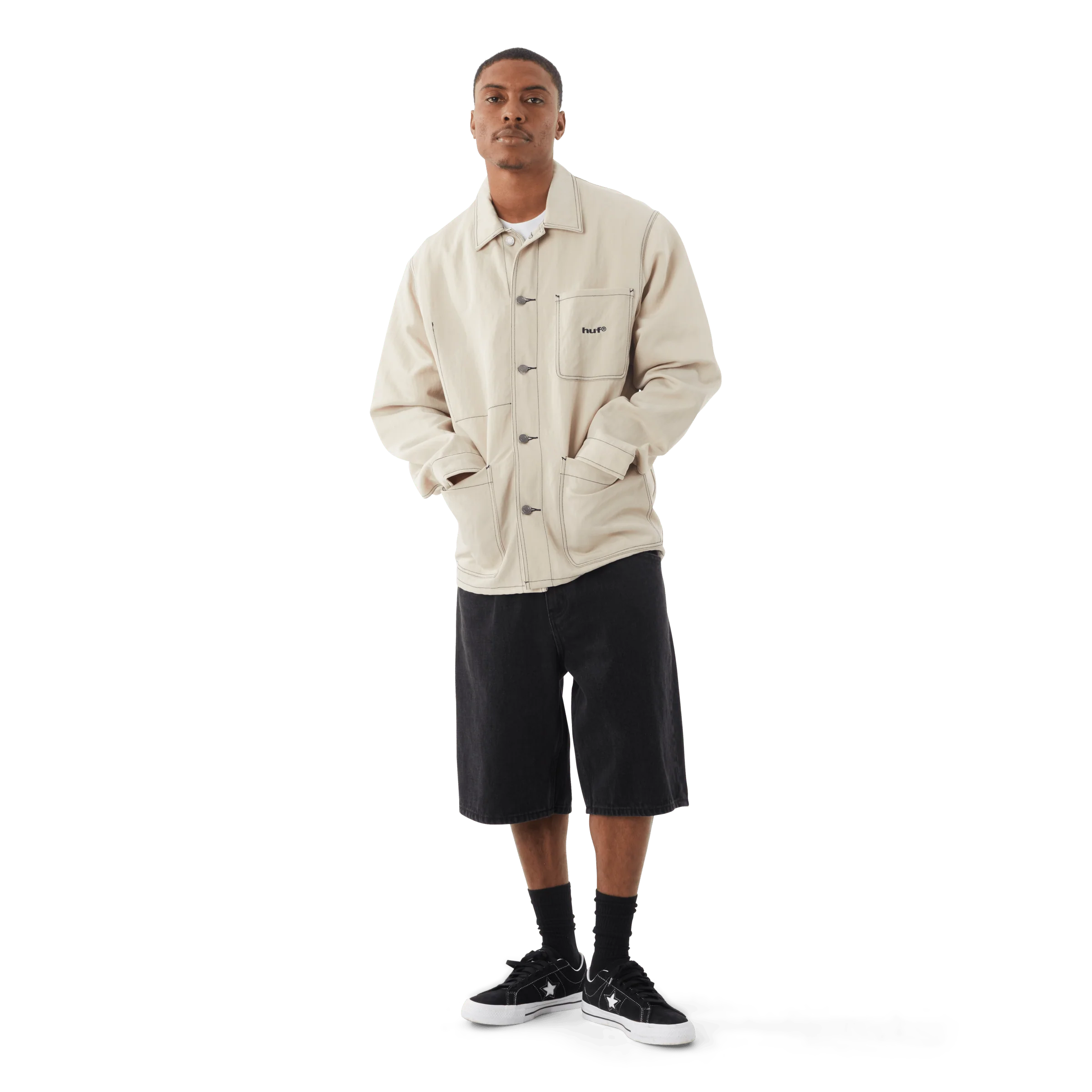 Contrast Nylon Chore Jacket - Image 11