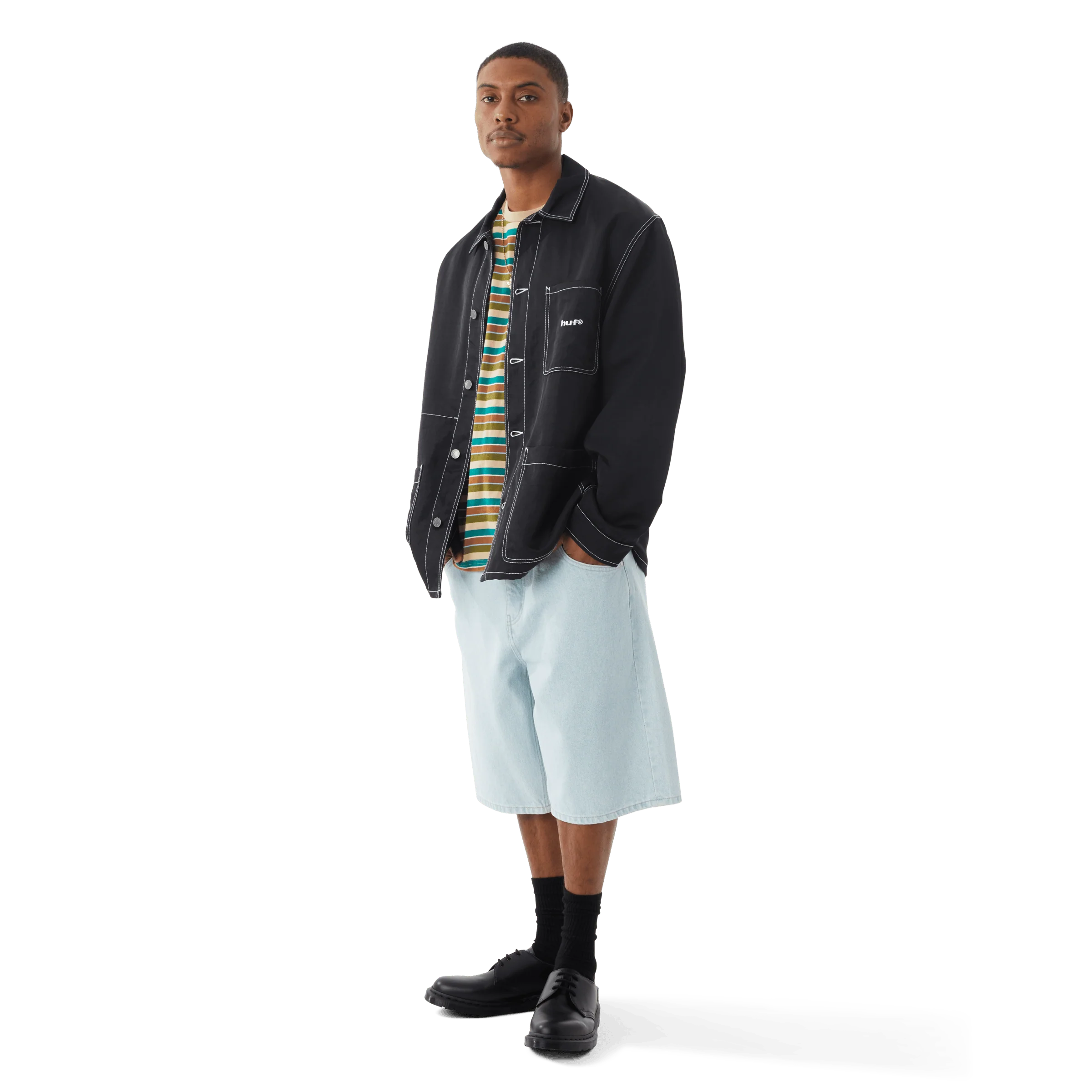 Contrast Nylon Chore Jacket - Image 5