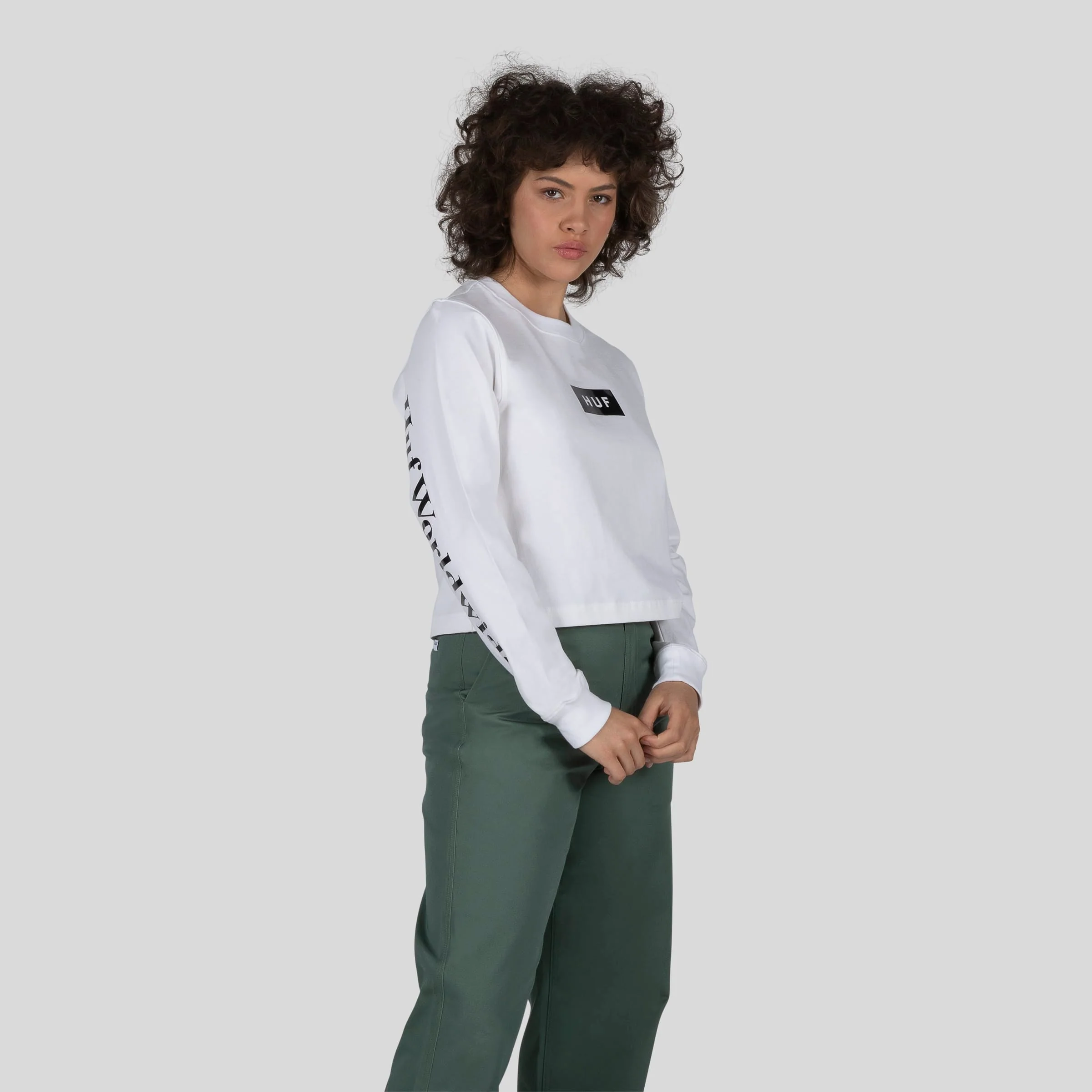 Foil Bar Logo Long Sleeve Crop T-Shirt - Image 5