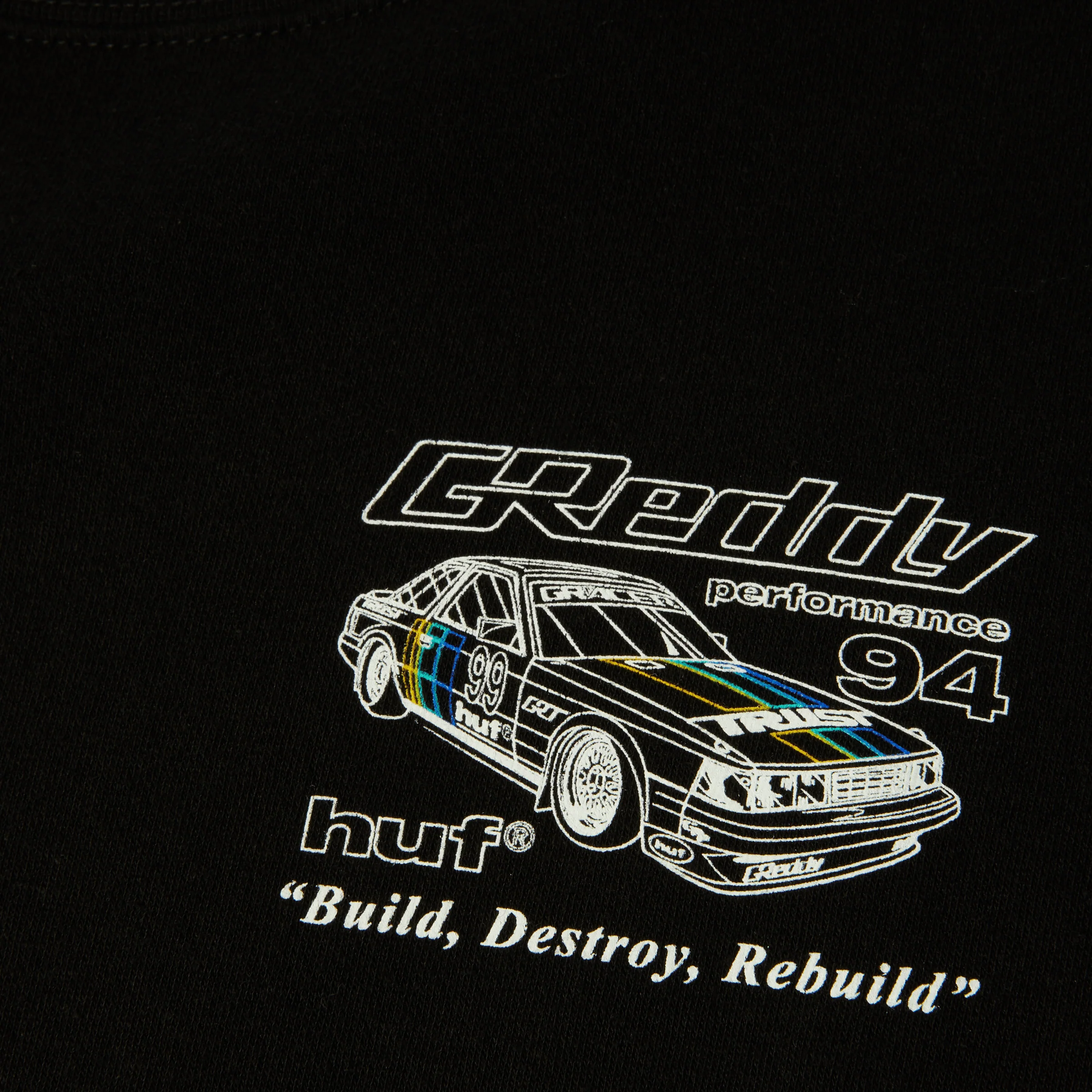 HUF x GReddy Retro Mod Crewneck Sweatshirt - Image 3