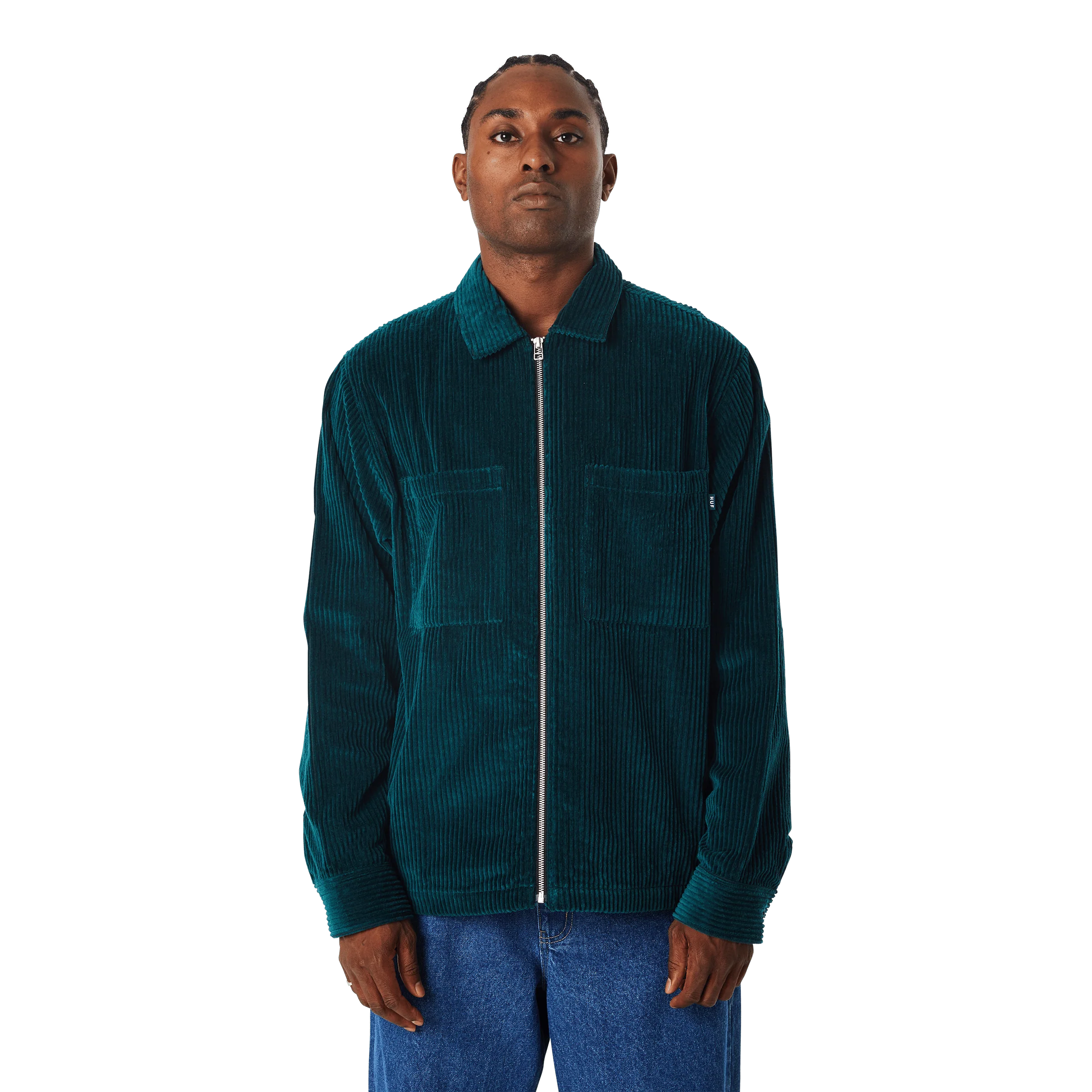 Two Tone Corduroy Zip Shacket - Image 11