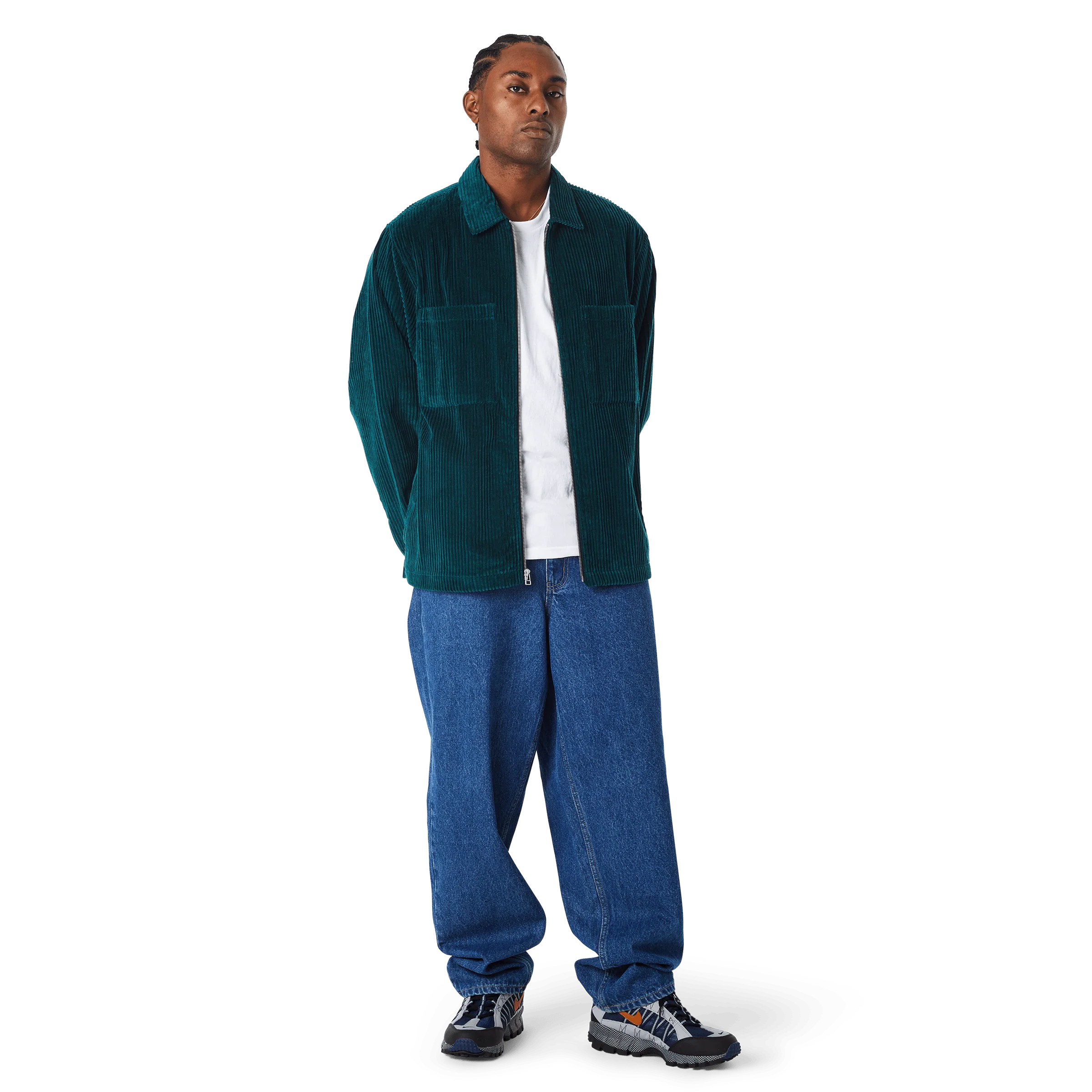 Two Tone Corduroy Zip Shacket - Image 13