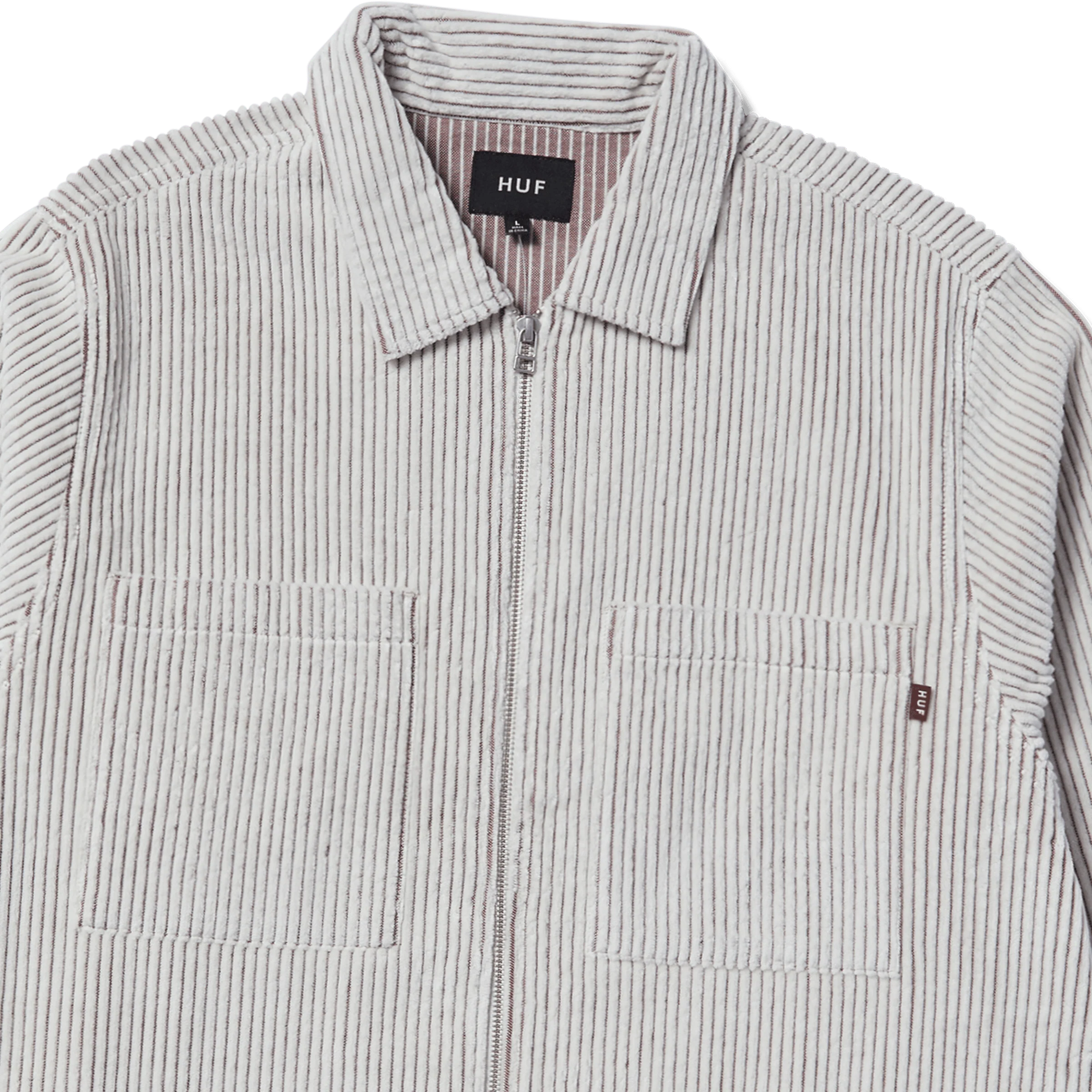 Two Tone Corduroy Zip Shacket - Image 3