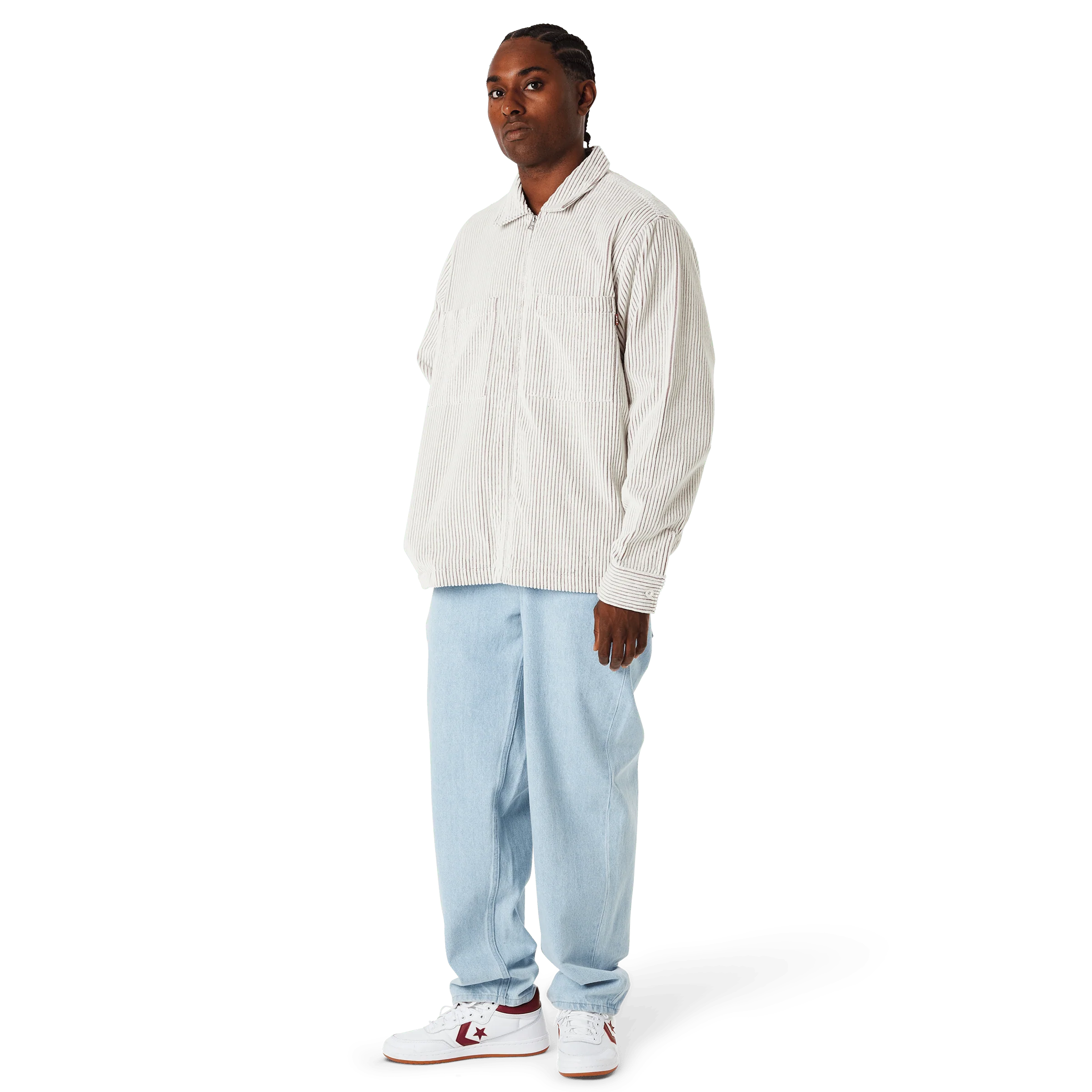 Two Tone Corduroy Zip Shacket - Image 6