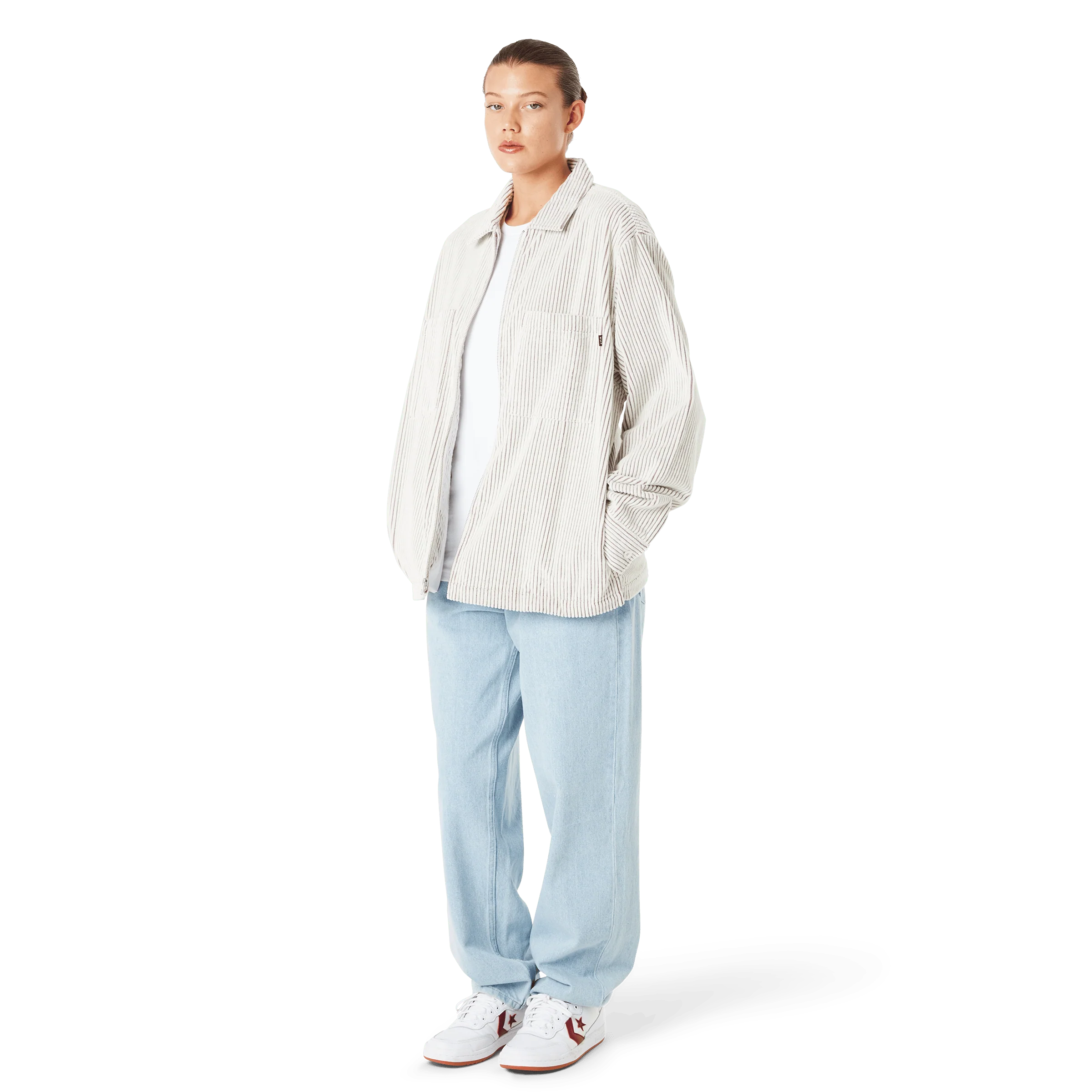 Two Tone Corduroy Zip Shacket - Image 7