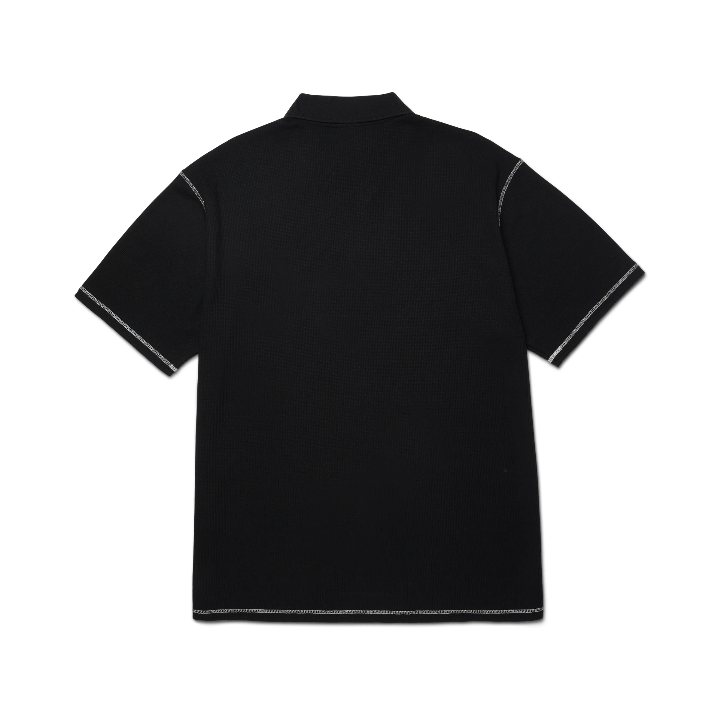 Waffle Knit Contrast Polo Top - Image 2